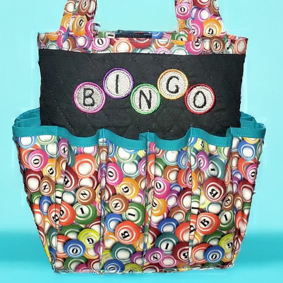 Hand crafted by ME Bingo / Makeup Bag for 12 exterior bush or dauber pockets - Picture 1 of 8